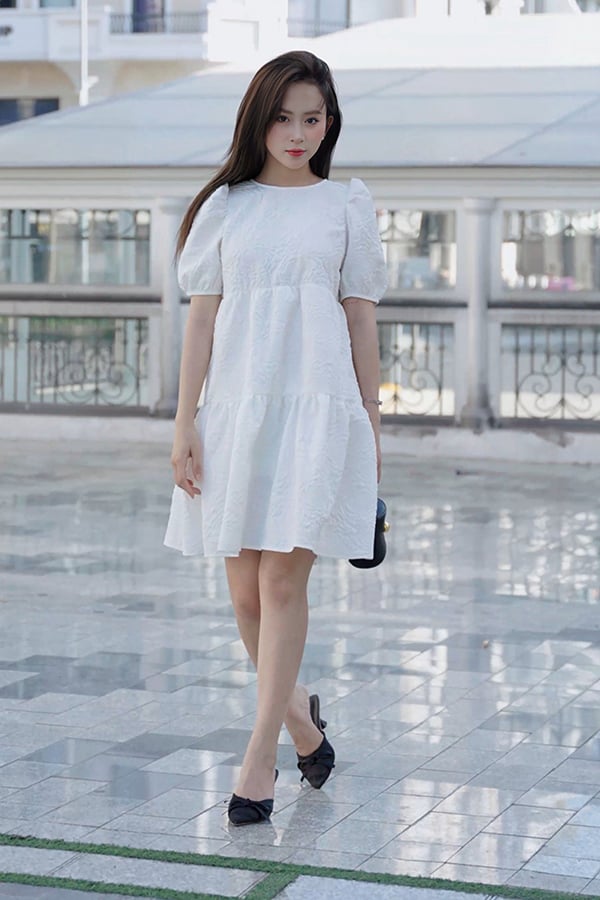 Đầm baby doll xốp hoa