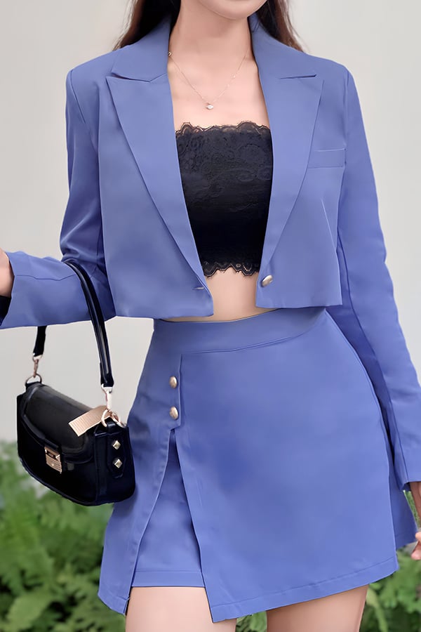 Áo blazer croptop kaki