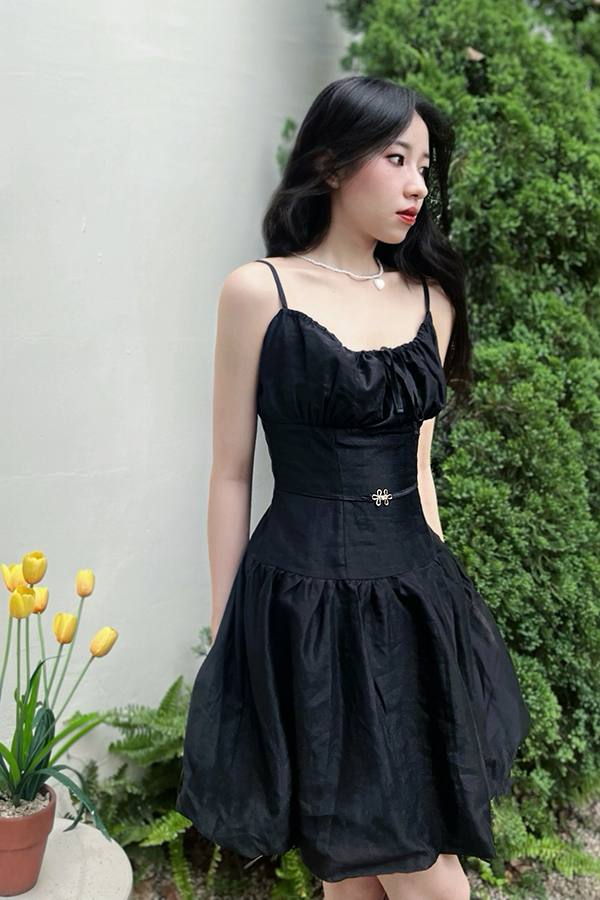 Đầm bí tơ queen phối nhún