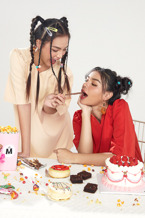 Đầm babydoll lụa cotton tay phồng lửng