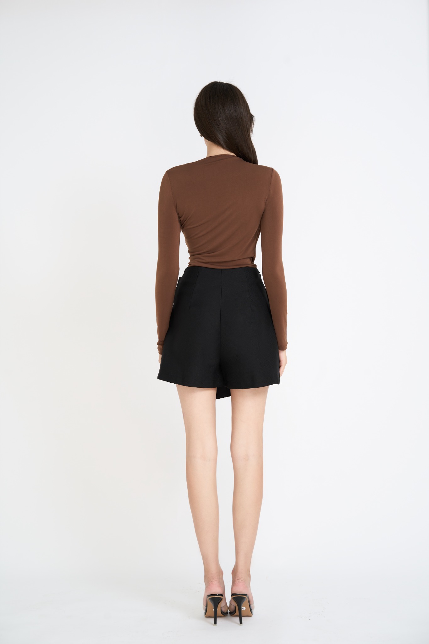 Áo ôm thun rayon nhún kiểu tay dài