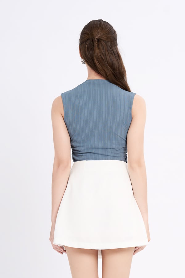 Áo ôm thun sọc cổ lọ