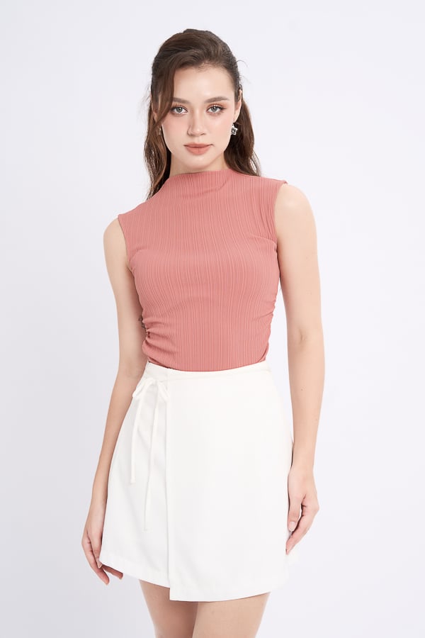 Áo ôm thun sọc cổ lọ